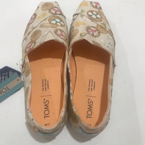 Toms NWT alpargatas natural  dumpling print 7W - Picture 2 of 5